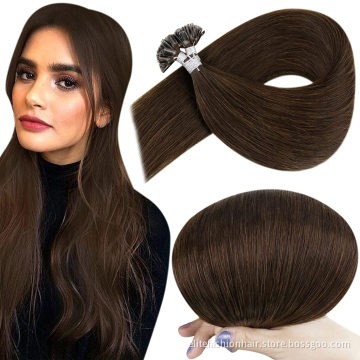 Hot sells popular sillky straight double drawn pre bonded Nail hair for woman Hot fusion Hair extension U tip Hair extensions